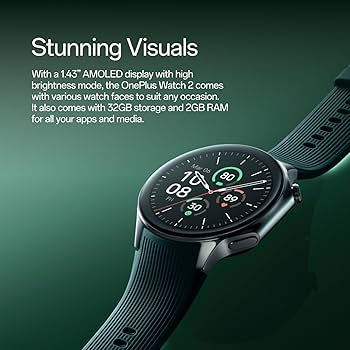 Amazon.com: OnePlus Watch 2 Black Steel, 32GB, 100-Hour
